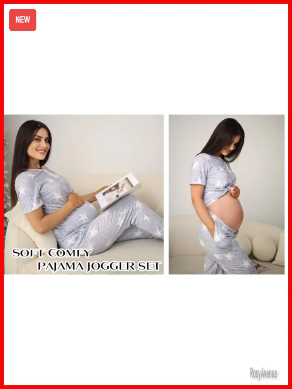 Women's Pajama Set - Short Sleeve Top & Jogger Pants with Pockets